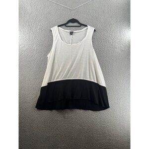Torrid Womens White & Black Colorblock Sleeveless Tank Top Size 2 Flowy